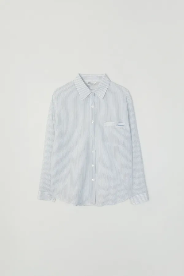 REFEL STRIPED LETTERING SHIRT_NAVY