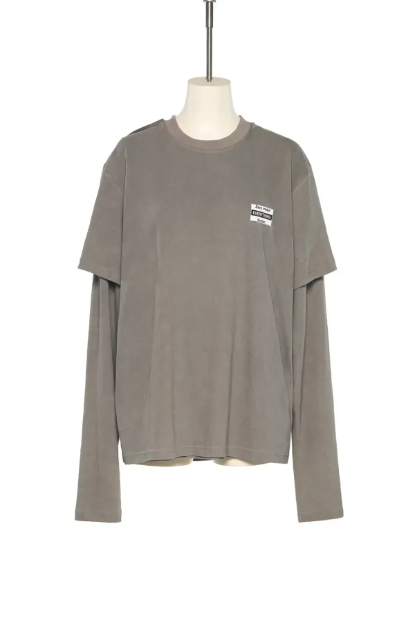 PS25 GRAY SLEEVE LAYERED JERSEY TOP