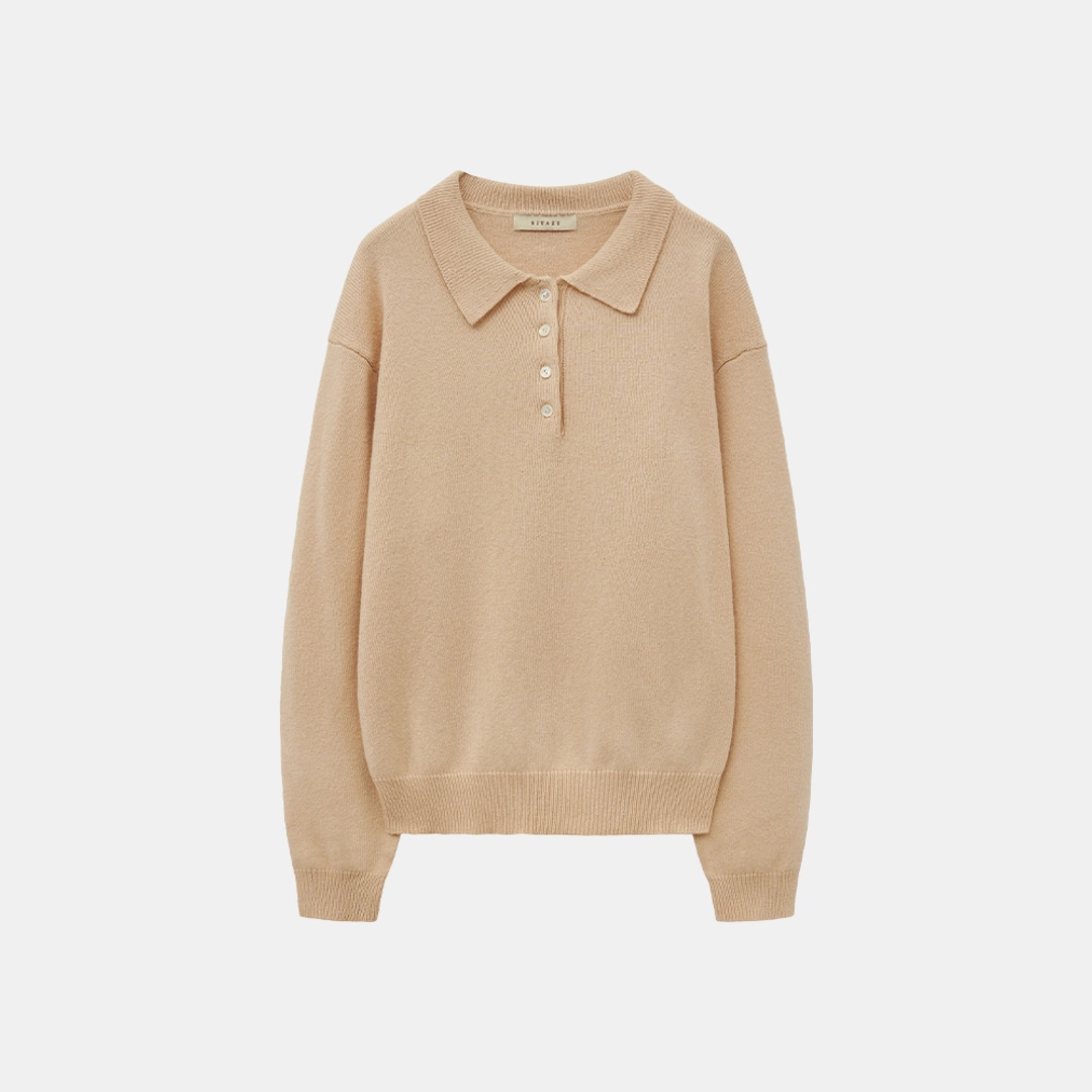 시야쥬 SIKN2154 울 블렌드 웨어러블 카라 니트_Oatmeal beige 상품 이미지 1