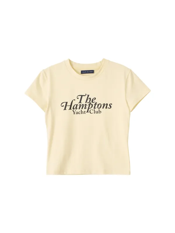 Hampton Yacht Club Crop T_ Lemon