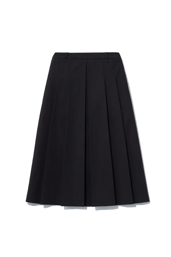 INVERTED PLEATS SKIRT [BLACK]