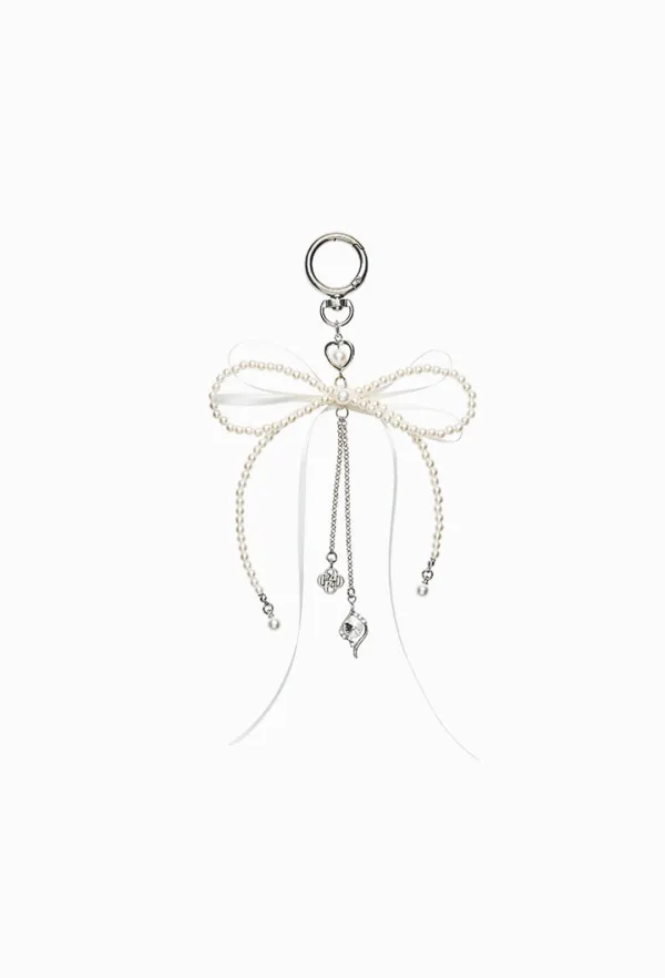 Grace Ribbon Keyring (Ivory)