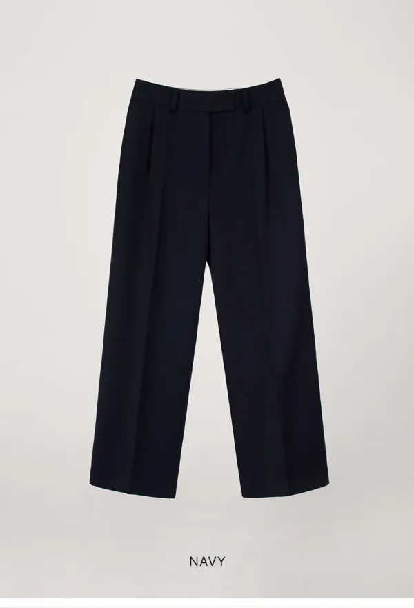 WOOL WIDE PANTS_NAVY