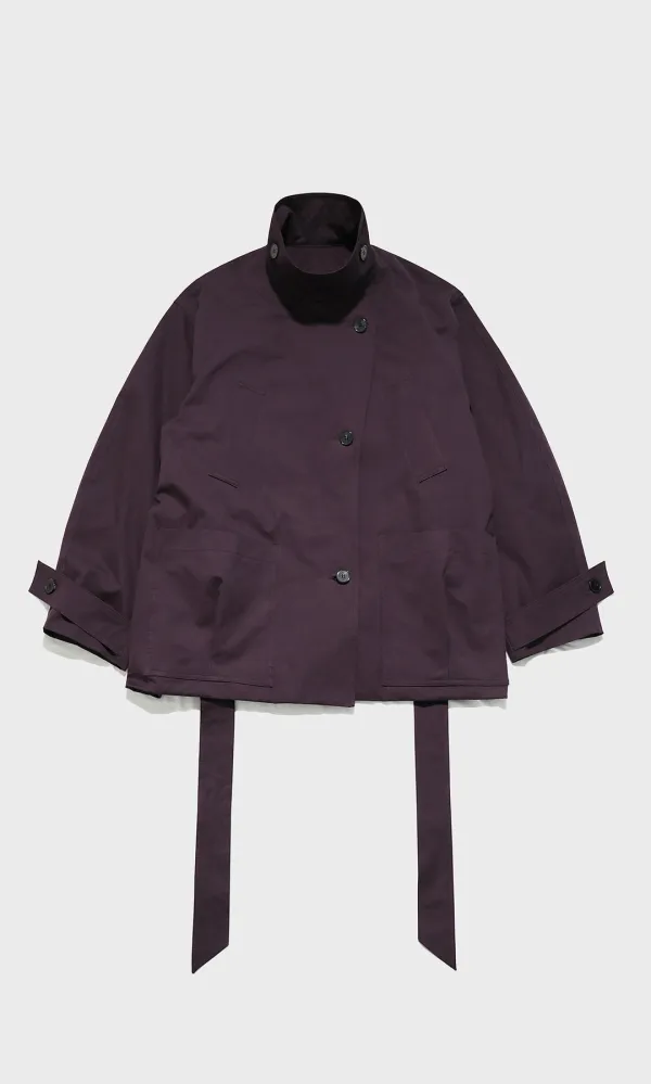 Hard Cotton Low waisted Trench_Burgundy