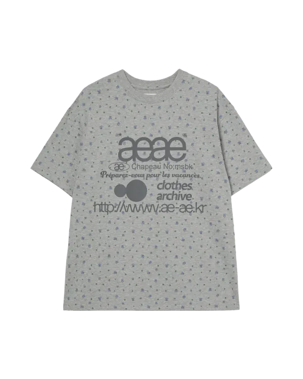 [6/11 예약발송] WEB LOGO FLOWER T-SHIRTS [MELANGE GREY]