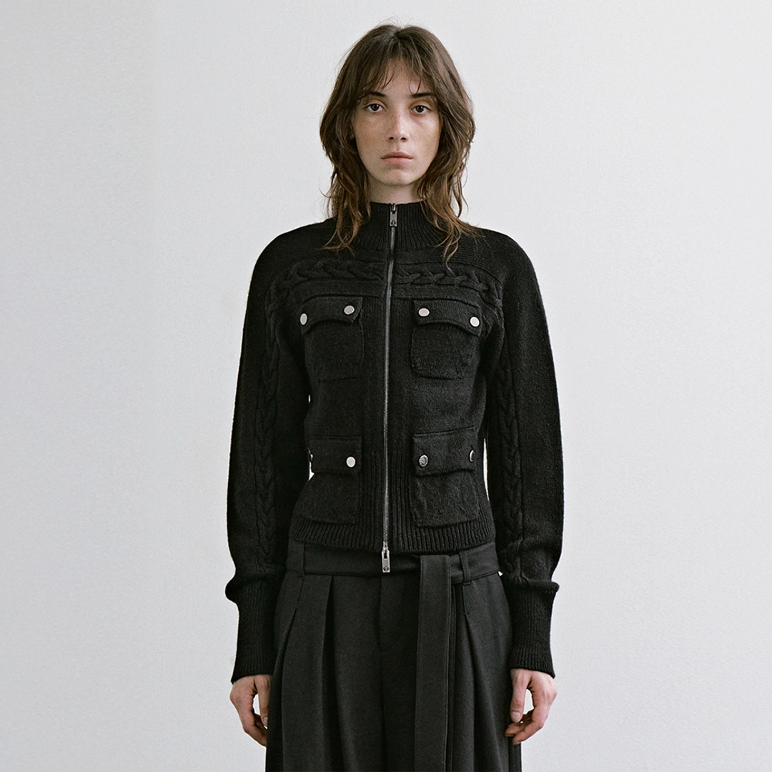 트리밍버드 4-Pocket Knit Zip-up [ Black ] 상품 이미지 1