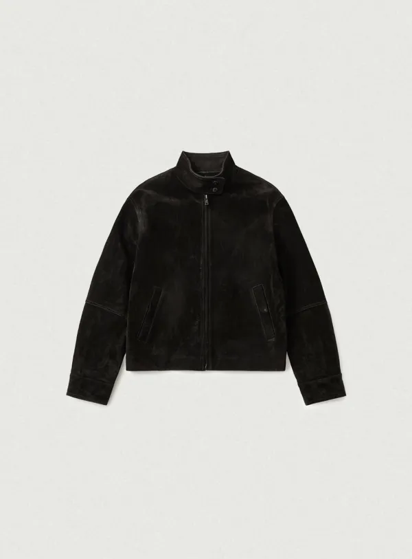 Caven Suede Biker Jacket_Black