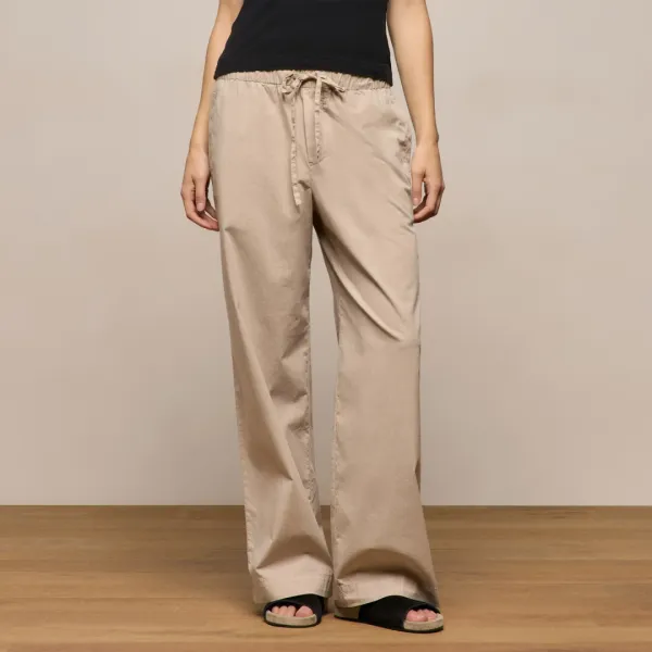 Stretch Poplin Drawcord Pant - Stone Pigment