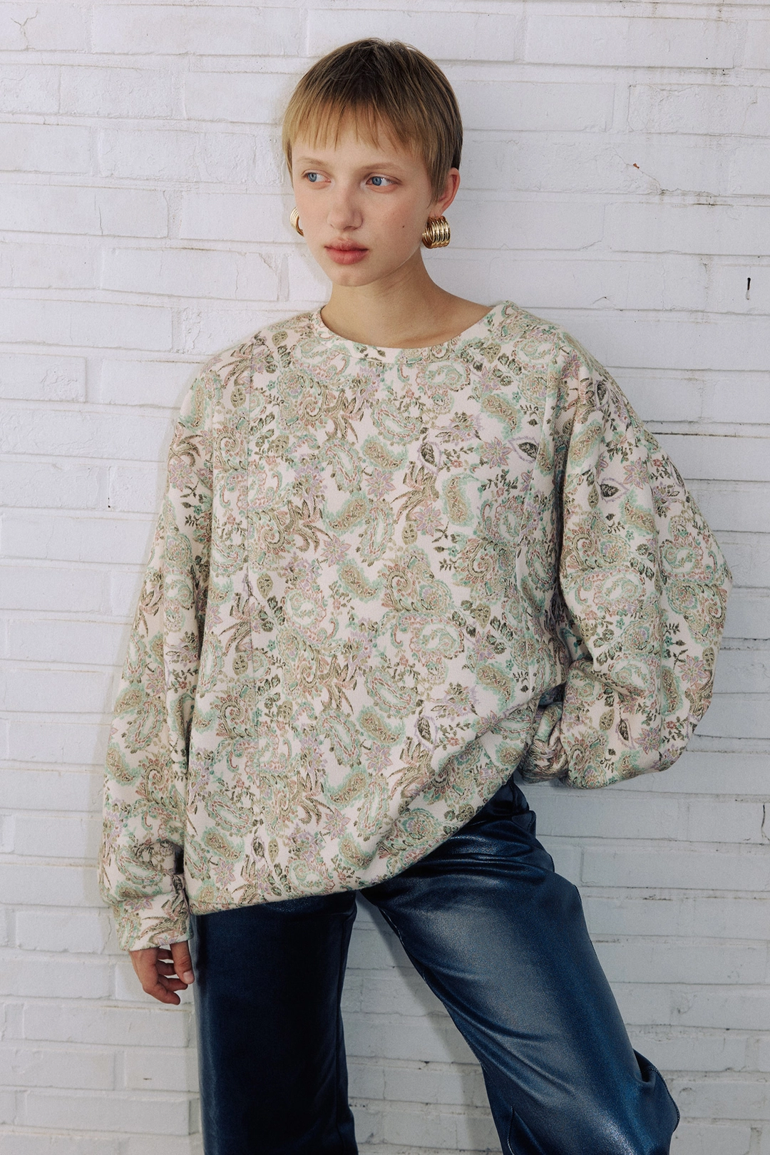 포지프레클즈 Paisley Printed Sweatshirt_Cream 상품 이미지 2