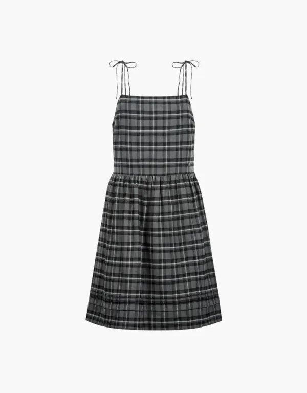 check layered one-piece - grey