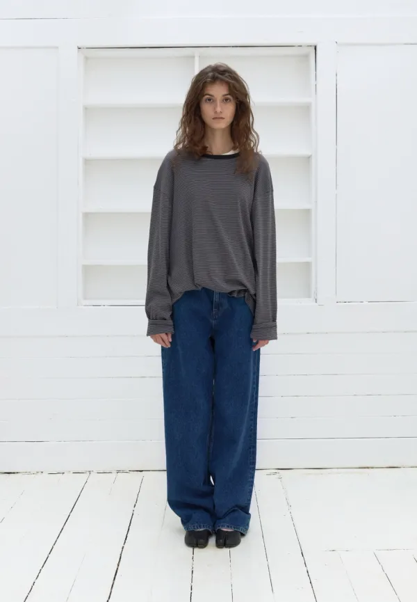 Pin stripe long sleeve (dark gray)