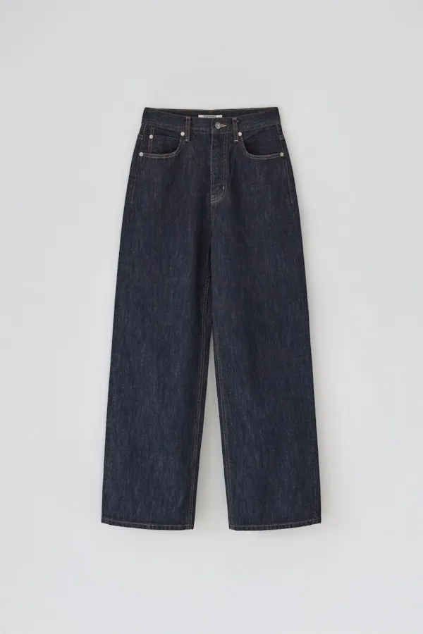 (2nd re-stock) T/T Structured wide denim (indigo)