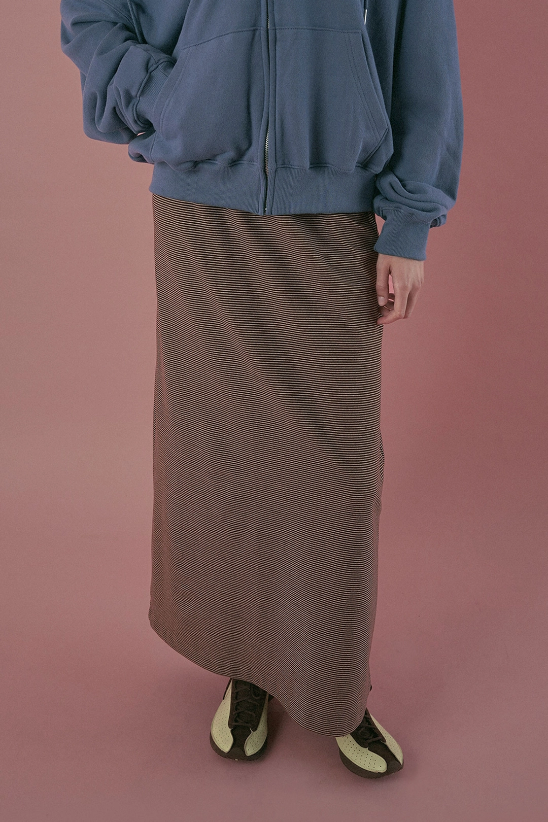 위드아웃썸머 Fog maxi skirt_stripe brown 상품 이미지 2