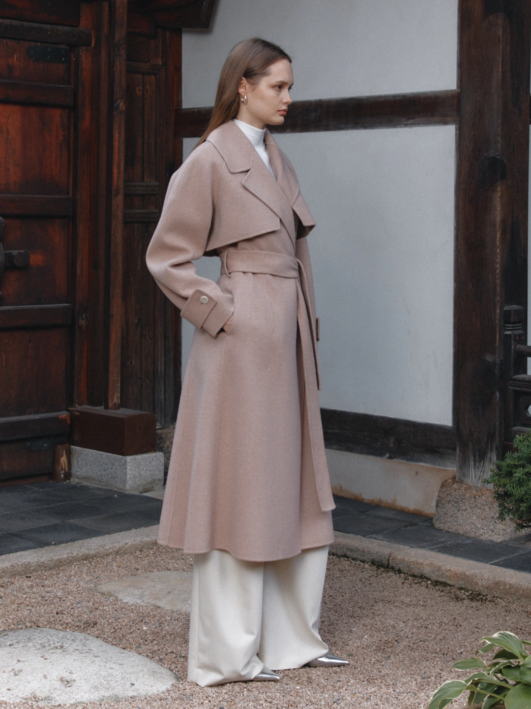 뮤제 [REFURB] DIANA Merino Wool Handmade Trench Coat_Pink Beige 상품 이미지 3