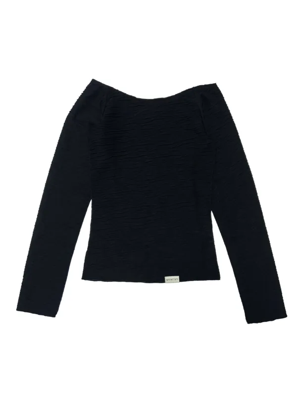 SLIMFIT OFF SHOULDER T SHIRT BLACK