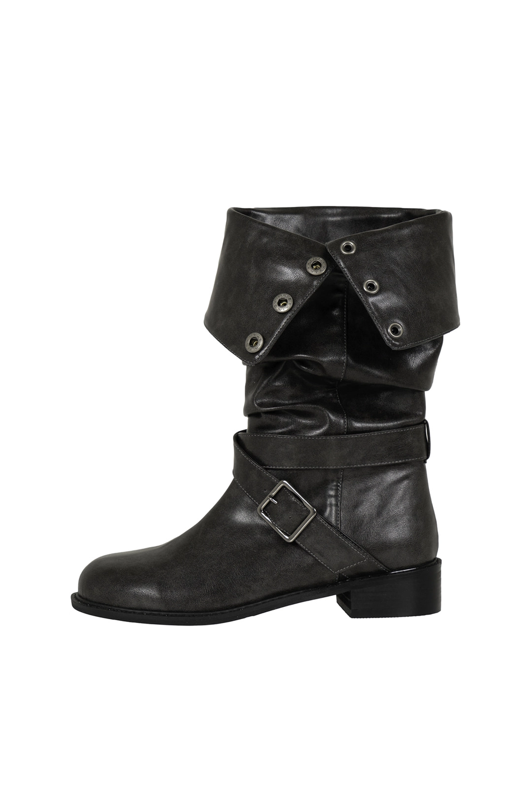 시너진 FOLDED BUCKLE BOOTS CHARCOAL 상품 이미지 1