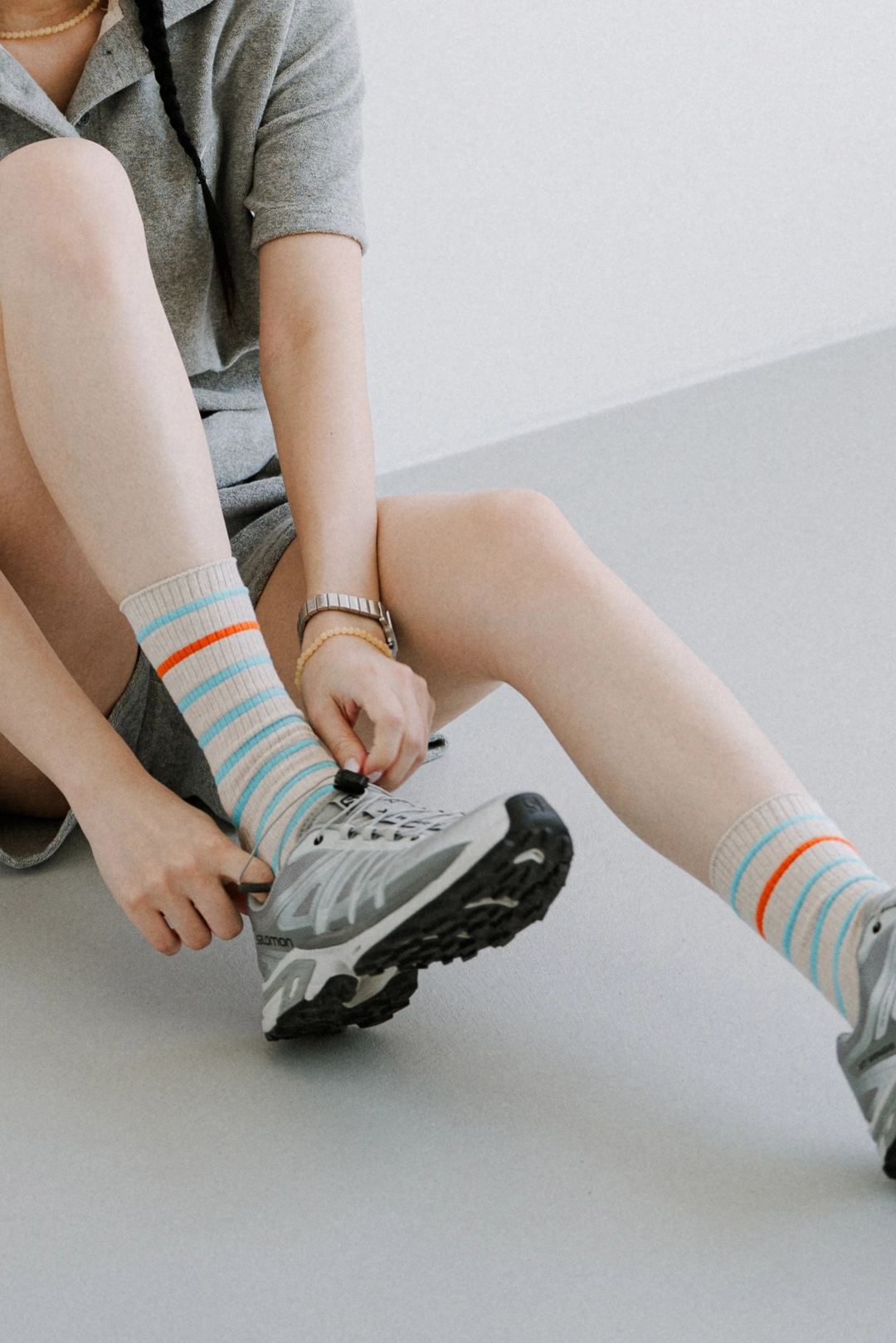 스앨더 40546_Stripe Cotton Socks 상품 이미지 2