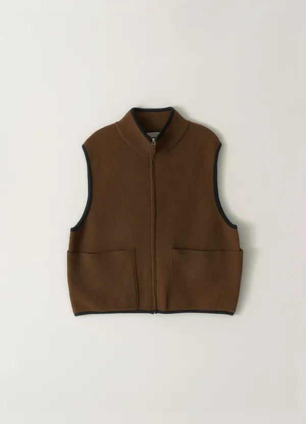 Dicky zip-up vest (Camel)
