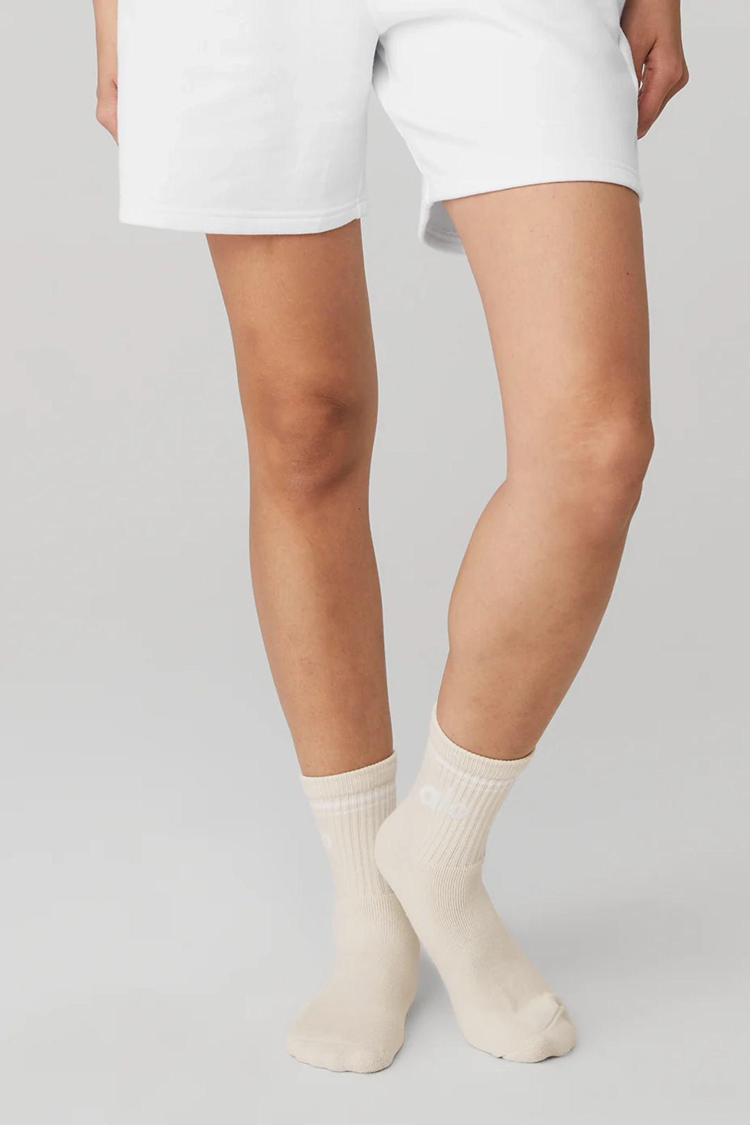 알로요가 Unisex Half-Crew Throwback Sock - Bone/White 상품 이미지 3