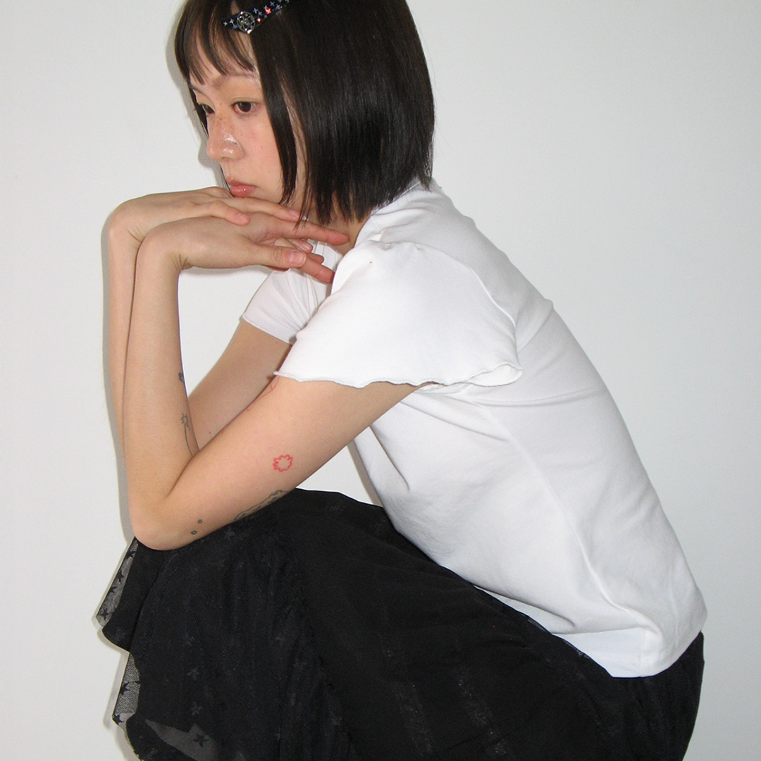론론 RAW EDGE PUFF T SHIRT WHITE 상품 이미지 2
