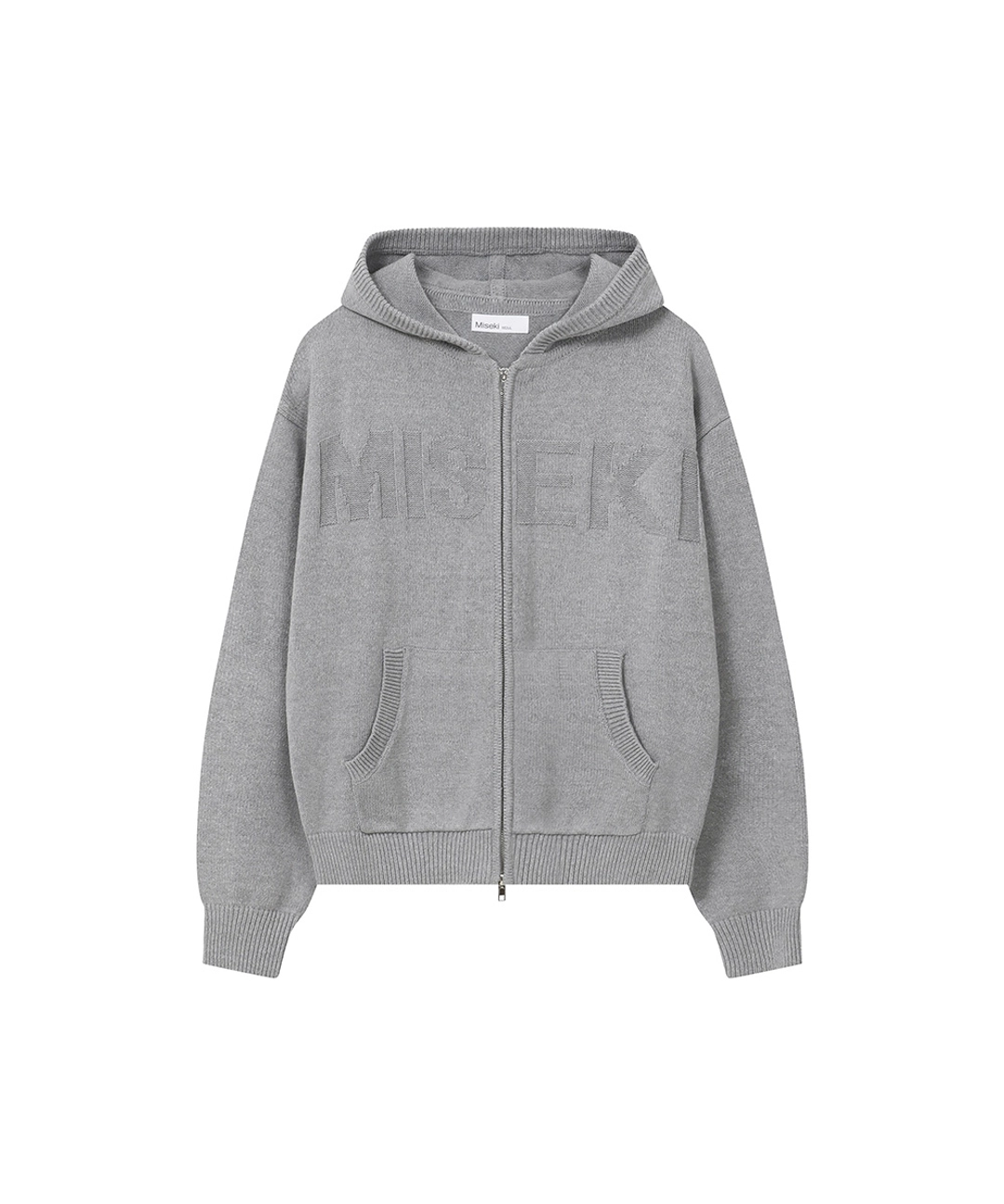 미세키서울 Logo knit hoodie zip-up GREY 상품 이미지 2