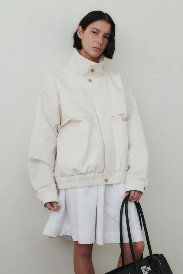 Windbreaker Jacket (White, Navy, Red)