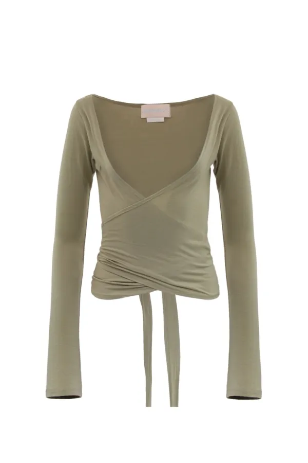 WRAP CARDIGAN KHAKI