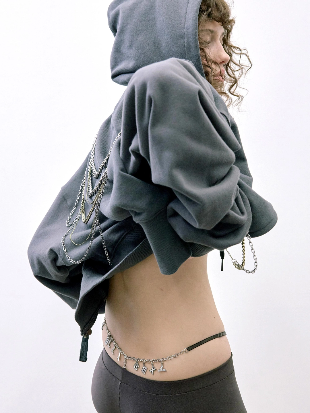 스컬프터 Chain Hooded Zip-Up Charcoal 상품 이미지 1