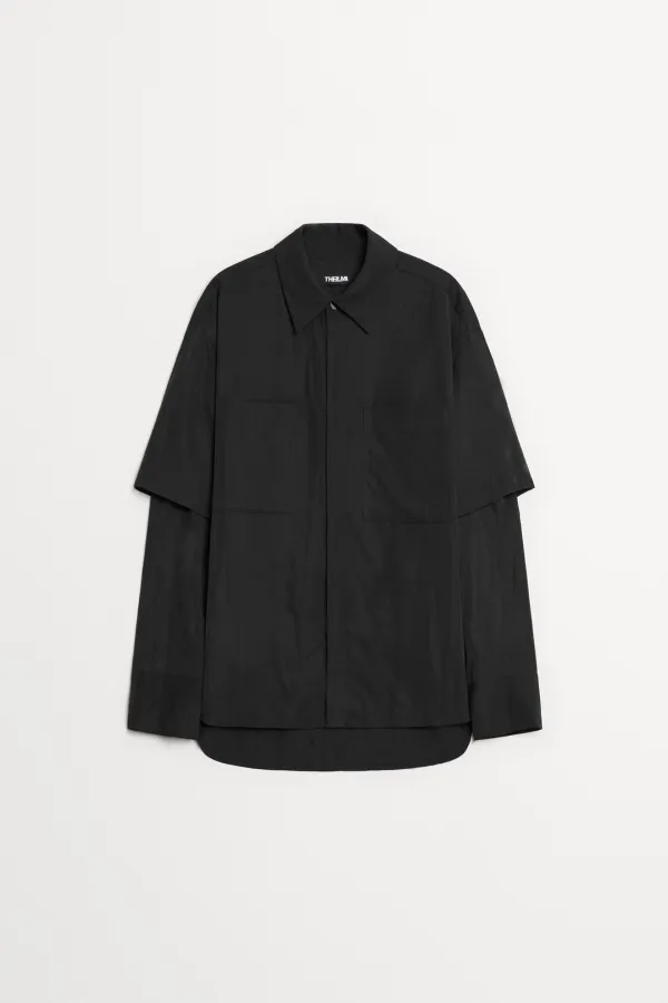 Aiden Layered Shirt khaki, black