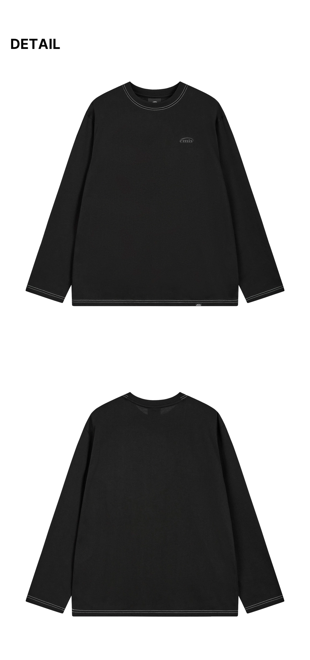이미스 MONO LOGO PRINT LS T-SHIRT-BLACK 상품 이미지 1