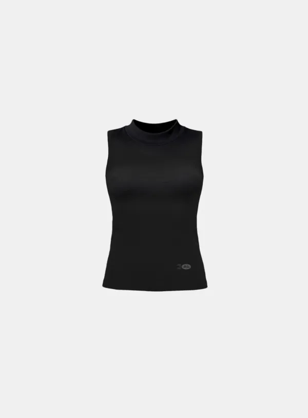 [w-tnk26-028] Everyday Mock-Neck Tank - Black