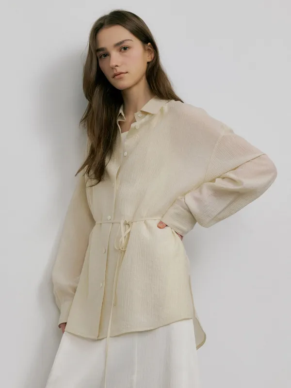 [여울 착용] WATER PLEAT SHIMMER SHIRTS_2COLOR