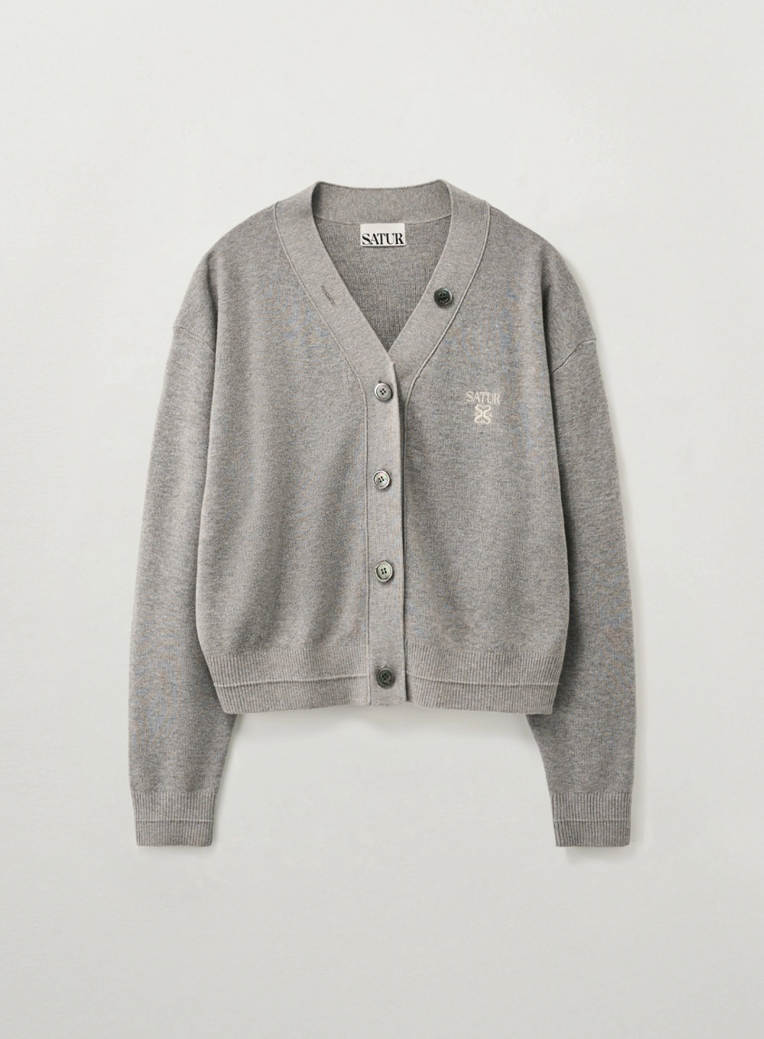 세터 (W) Essential Faro Crop Cardigan - Melange Gray 상품 이미지 1