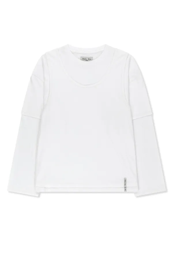 CROSS BACK LAYERED TOP IN WHITE