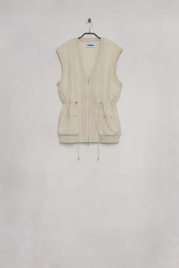 Hazel Chiffon Vest cream