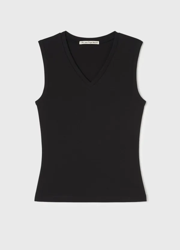 Soft V-Neck Sleeveless / Black