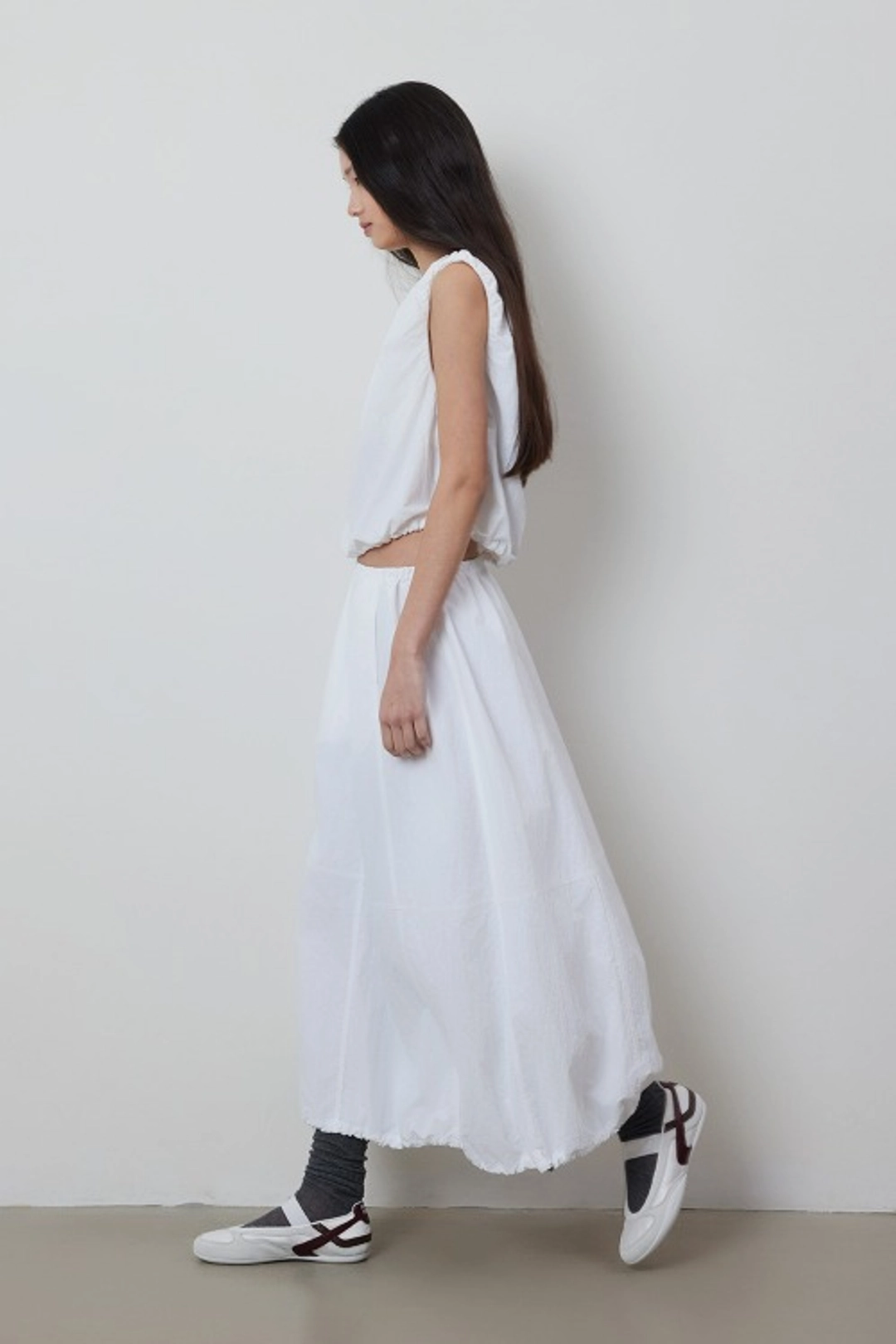 퀸스래빗 Balloon String Set-up Cooling Banding Long Skirt 상품 이미지 2