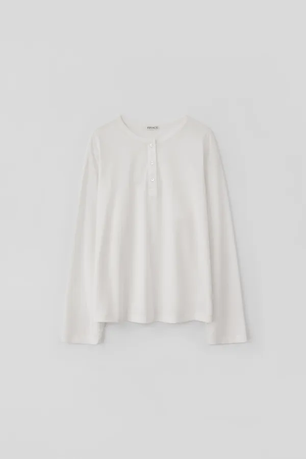 [6/11 예약배송] Light Henley Long Sleeve T-Shirt_White