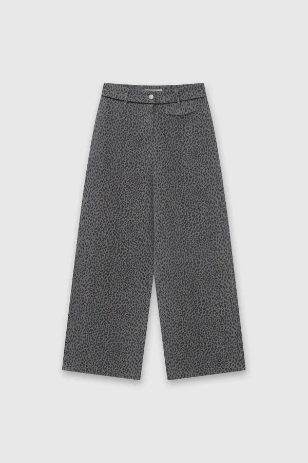 Lace Leopard Pants Charcoal