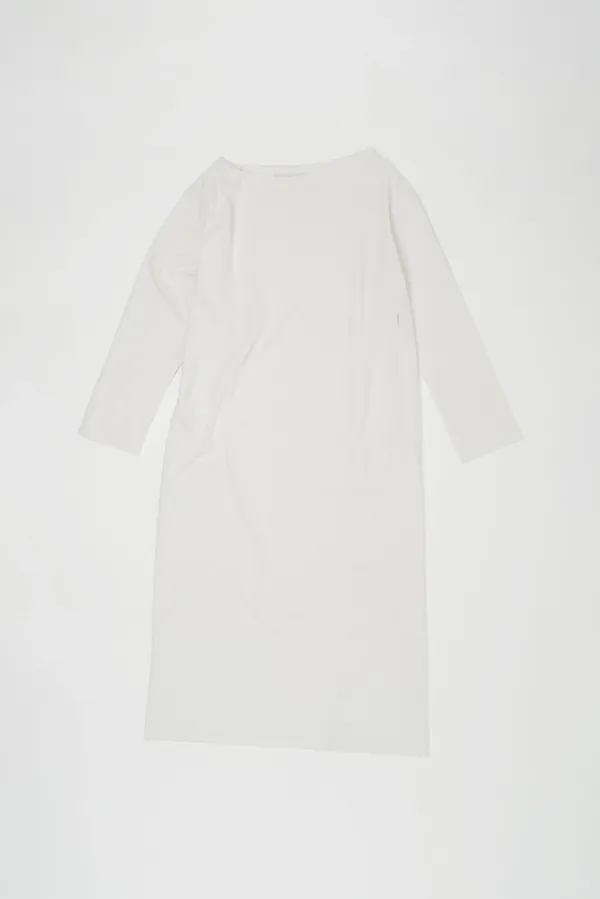 ASYMMETRIC DRAPED MAXI DRESS IN WHITE