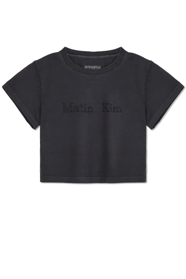PIGMENT LOGO CROP TOP IN DARK GREY