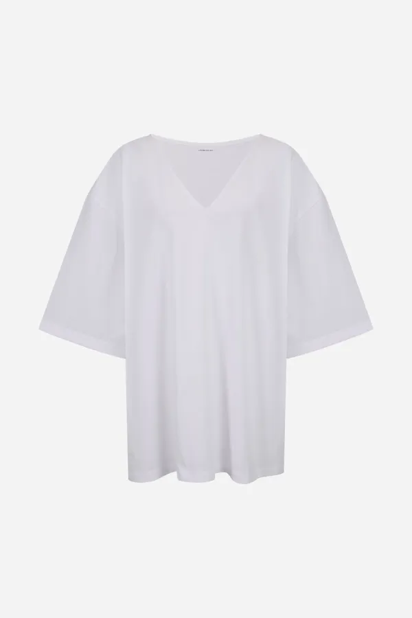 25SS padded v-neck  boxy t-shirt