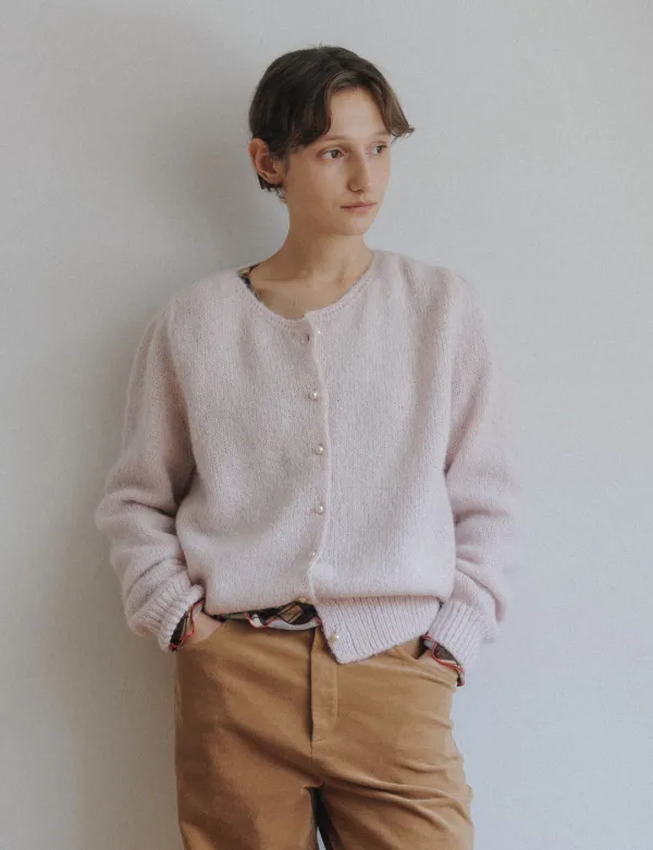 Odette Alpaca Cardigan (Pale Pink)