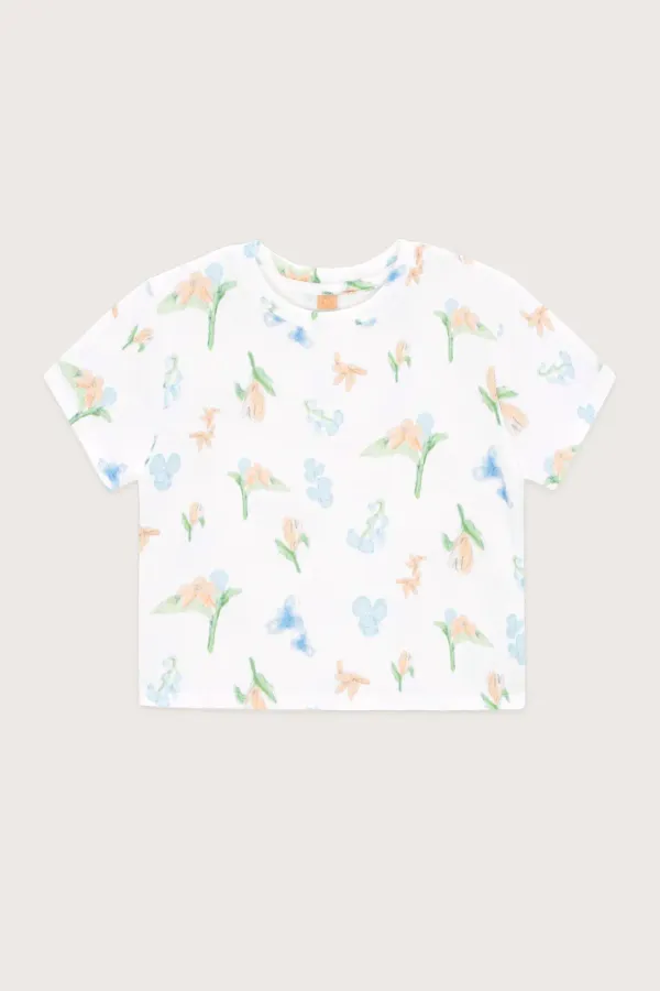 Multi Flower T-Shirts (Cream)
