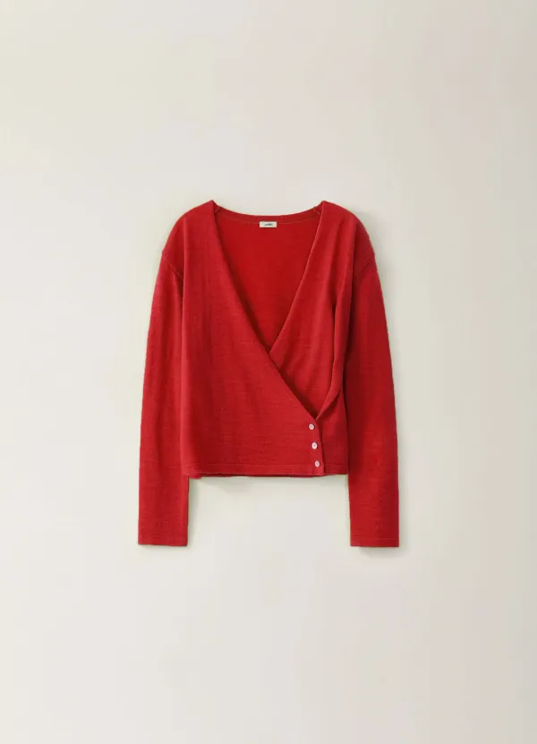 [Limited] Kid Wrap Cardigan - Red