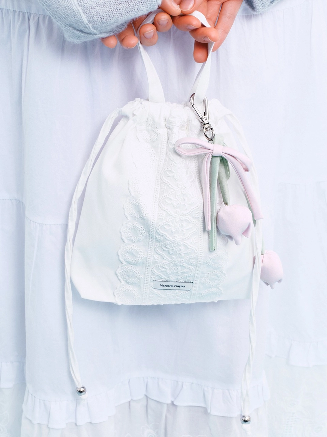 마가린핑거스 LACE STRING MINI BAG (WHITE) 상품 이미지 2