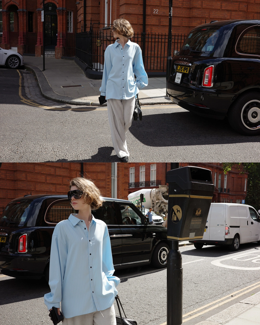 누아르나인 Classic Pinstripe Shirt [SKY BLUE] 상품 이미지 2