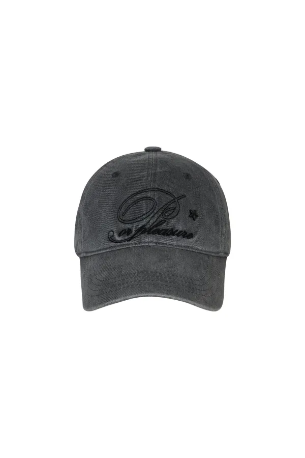 P LOGO WASHED BALL CAP charcoal