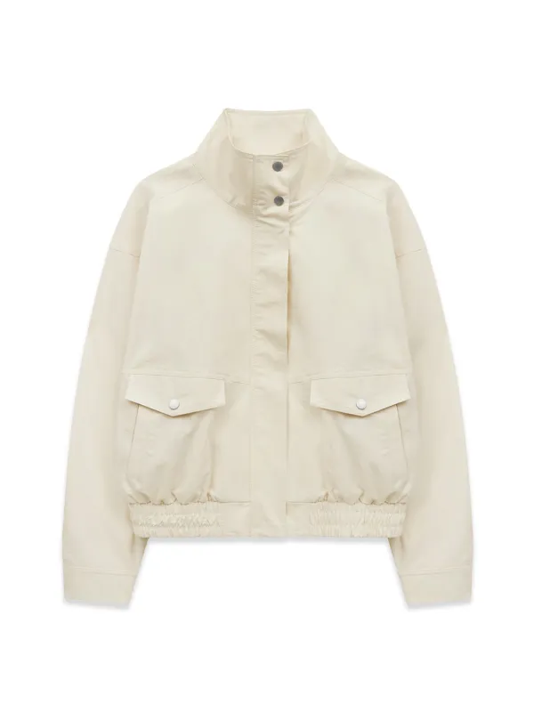 COTTON BOMBER JACKET (CREAM)