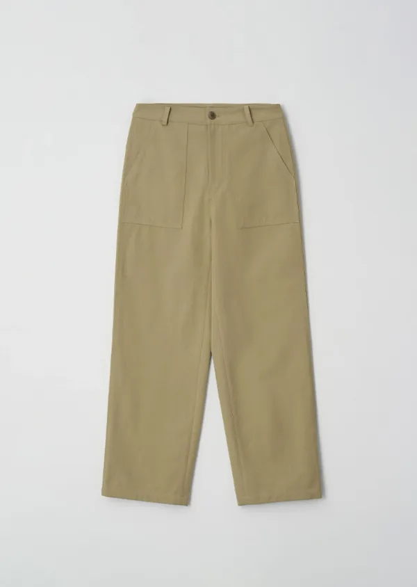 cotton fatigue pants-beige